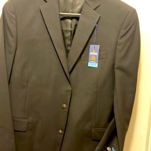 Stafford stretch fabric classic fit blazer in black.